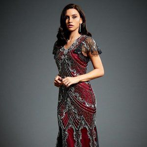 1920s Gatsby Dress- Floor Length (Jywal Brand)